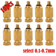 10pcs Brass Misting Nozzle Cooling System Watering Sprinkler Sprayer 0.1-0.7mm 