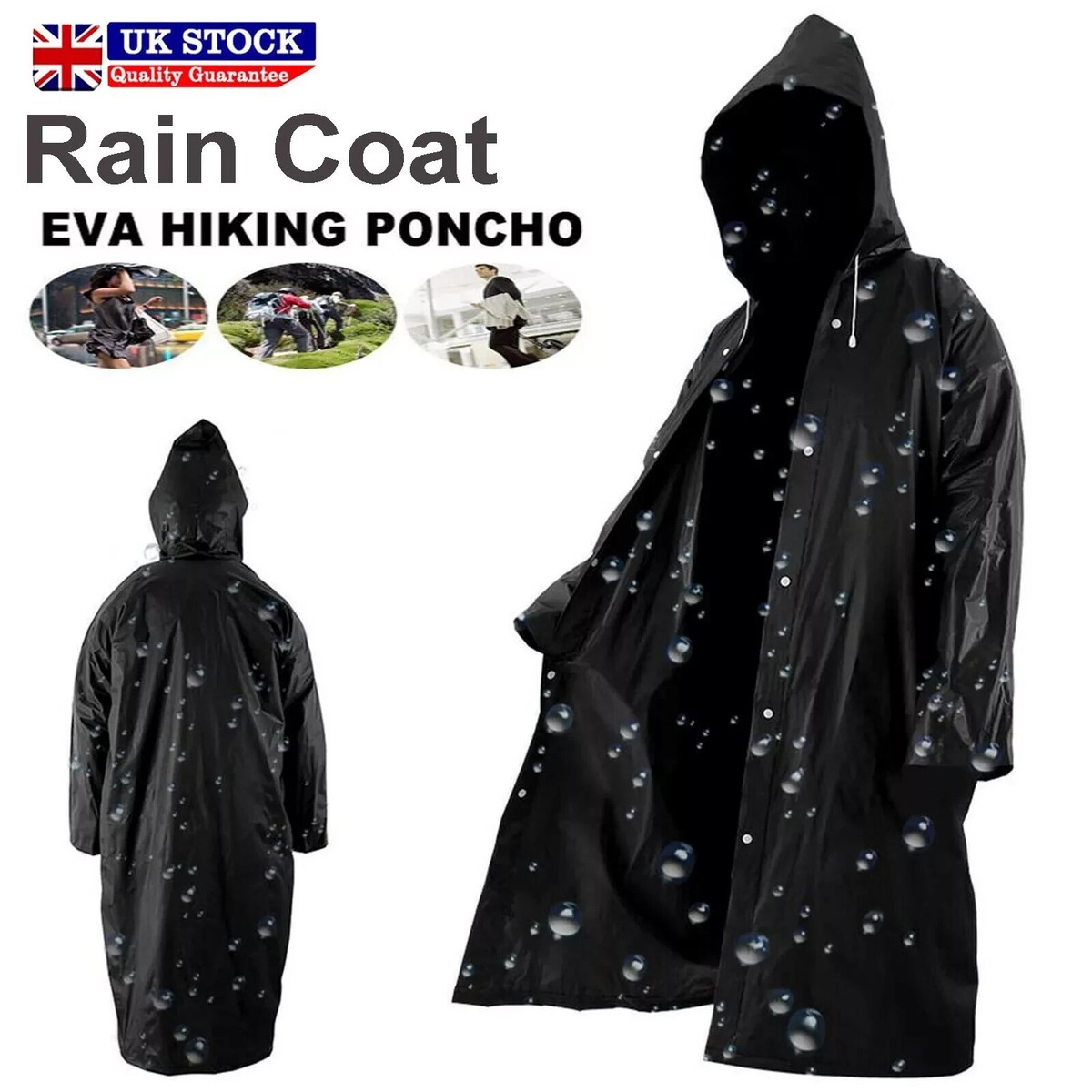 Poncho Barber Raincoat WATERPROOF RAIN COAT LONG PONCHO WOMEN MEN OUTDOOR  RAINCOAT EVA