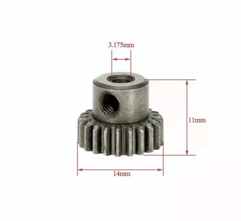 HSP 11181 21T 3.175 mm Shaft Steel Motor Pinion Gear 1/10 RC Car Upgrade 0.6 Mod - Image 2 of 3