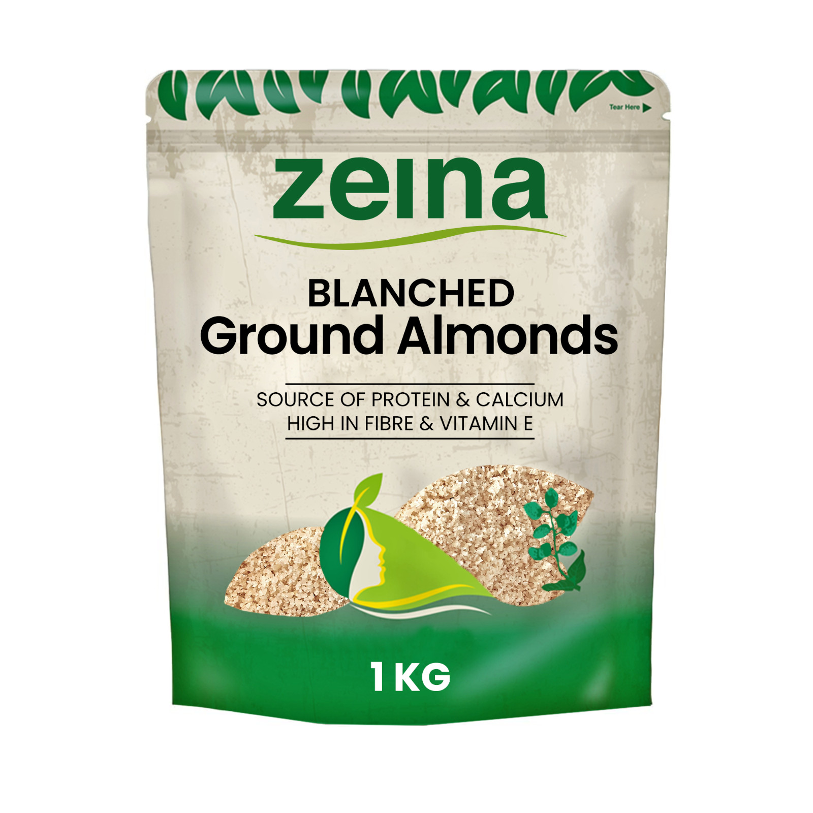 Zeina Blanched Ground Almonds 1kg, Gluten Free and Vegan Approved Ground Almonds