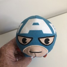 Captain America Pencil Case Holder Barrel Zip Closure Plush Yoobi X Marvel New