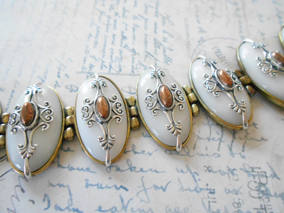 Carolyn Pollack Oxidized Sterling Brass Bronze  Calcite Bracelet   RE5350L - Image 2 of 4