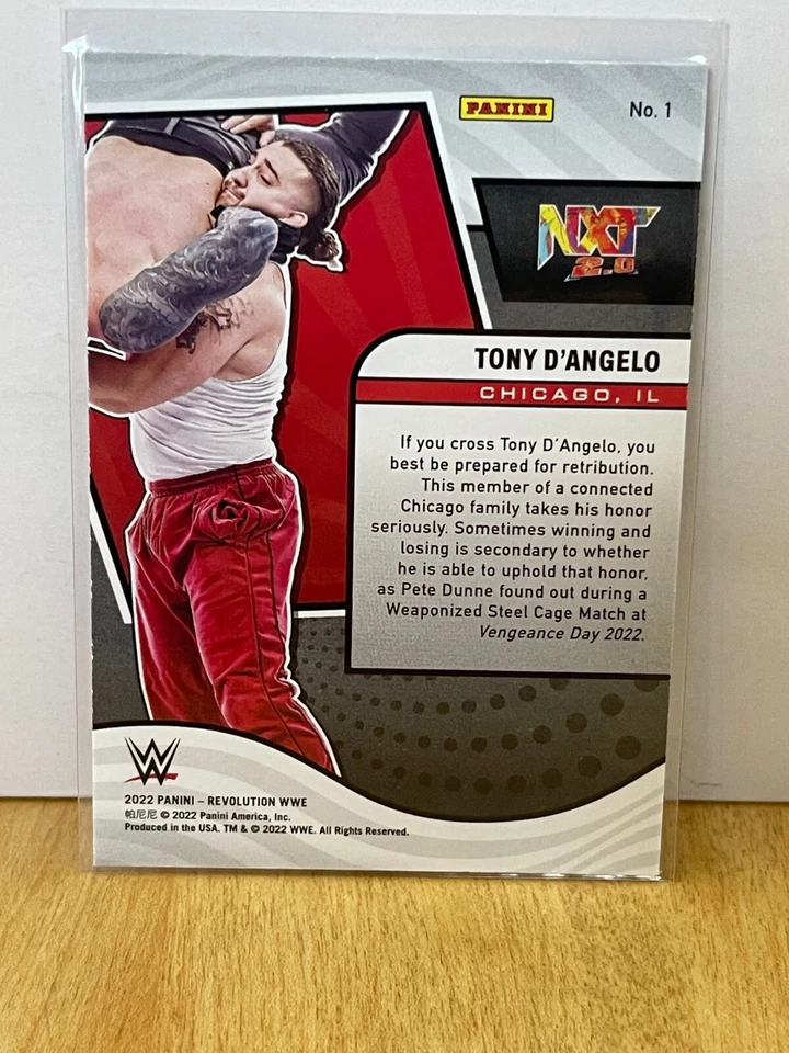 Tony D'Angelo - 2022 WWE Panini Revolution "Rookie" Wrestling Card #1 - Image 2 of 2