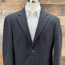 Oscar De La Renta Sport Coat 42R Black Wool Cashmere Blazer Suit Jacket Casual