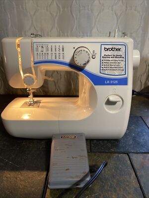 Brother Electric Sewing Machine Model LX-3125 White w/ Foot Pedal and