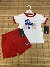 Boys Converse All Star 2 Pc Shirt and Shorts Set Outfit Sz 3T