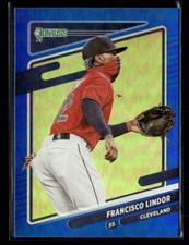 2021 Donruss #139b Francisco Lindor Holo Blue Fielding