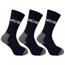 JCB Black 3-Pack Work Apparel Boot Socks - UK Size 6-11 Comfort JCB25