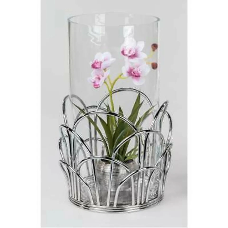 Deko Vase H.21 cm / Windlicht/ Kerzenhalter WILI Metall m. Glaseinsatz Formano - Bild 1 von 1