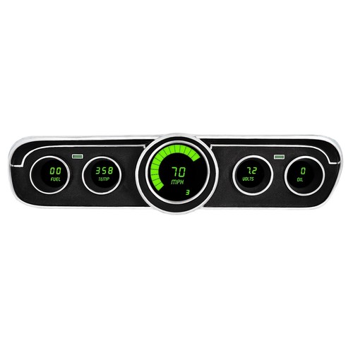Ford Mustang Digital Dash Panel for 1965-1966 Gauges by Intellitronix GREEN LEDs - Picture 2 of 15