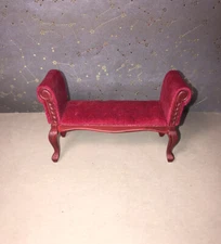 Victorian Settee Mahogany Wood 1:12 Scale Dollhouse Brand New