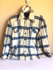 Vtg Mens Towncraft Pennys Fleece Sherpa Style Trucker Long Sleeve Jacket Medium