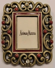 JAY STRONGWATER SMALL PICTURE FRAME 2 1/4" W/GEMS JEWELS RECTANGLE CLIP  STAND 