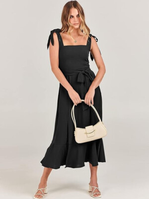 NWT $61 SIZE S BLACK ANRABESS Women's Elegant Dresses Square Neck SHOULDER TIE | eBay NWT $61 SIZE S BLACK ANRABESS Women's Elegant Dresses Square Neck SHOULDER TIE | eBay