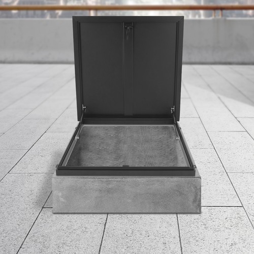 Trappe de toit 31,5'' L x 31,5'' W trappe d'accès au toit 90° porte de sécurité toit noir - Photo 2/18