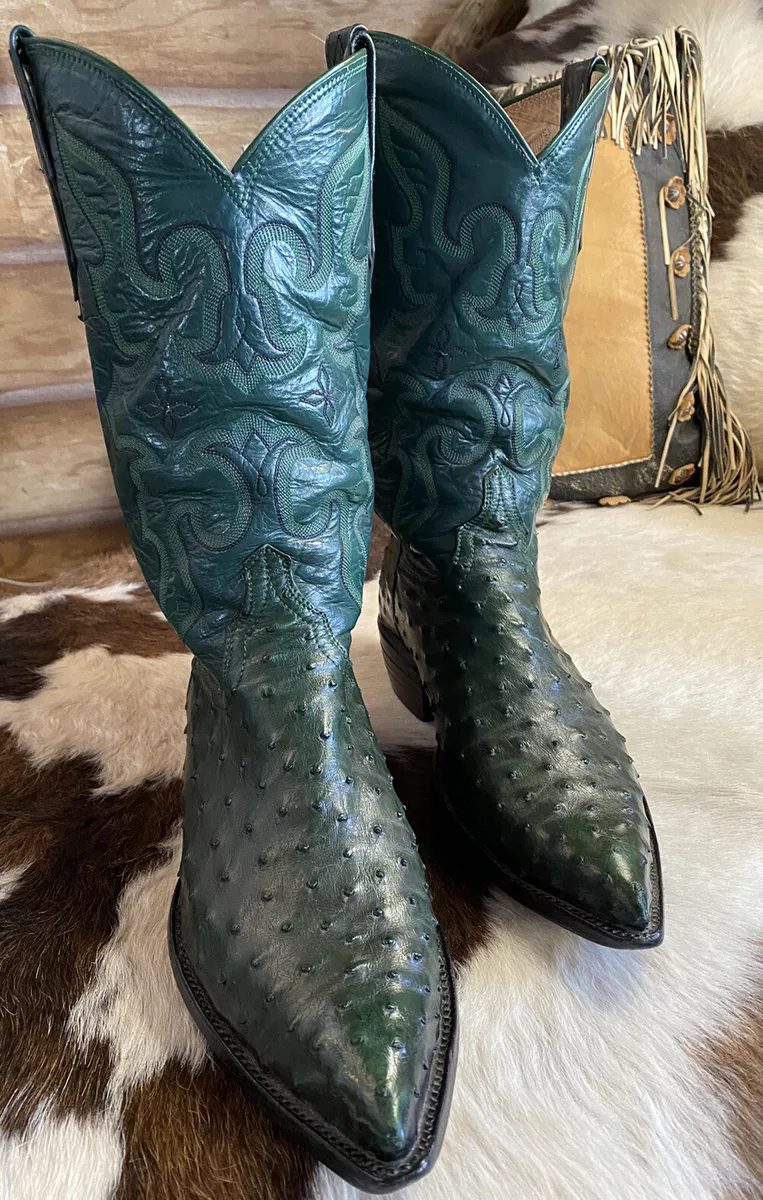 Green ostrich shop boots