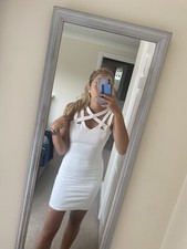 mango white bodycon dress size XS