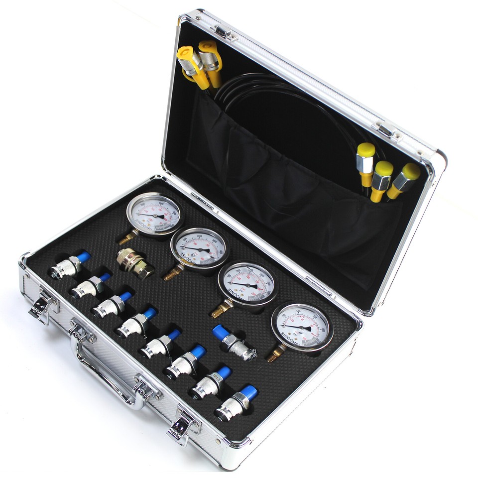 For Cat Komatsu Hydraulic Pressure Test Kit 10/25/40/60Mpa Gauges eBay