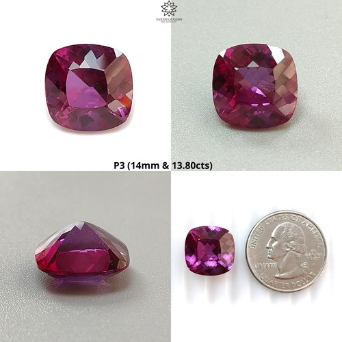Cojín de piedras preciosas sintéticas hechas por el hombre multicolor con forma corte facetado 1 pieza para joyería - Imagen 12 de 21
