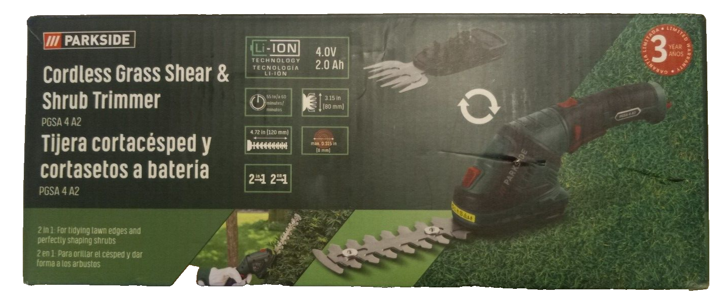 Parkside Cordless Grass Shear & Shurb Trimmer eBay