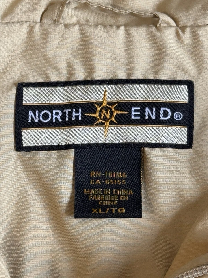 North End TechnoLite Putty Tan Jacket Quarter Zip Vent Back Men's Size XL (flaw) - Image 2 of 4