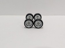 1:64 Scale 10.8mm Silver 10 Spoke Real Rider Style Wheels and Tires