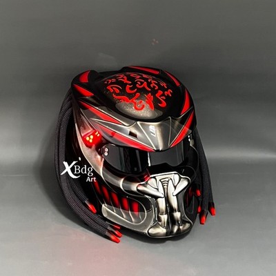 New Arrival Predator Motorradhelm Vol.2 Red Fire Aerographic (DOT und ECE)