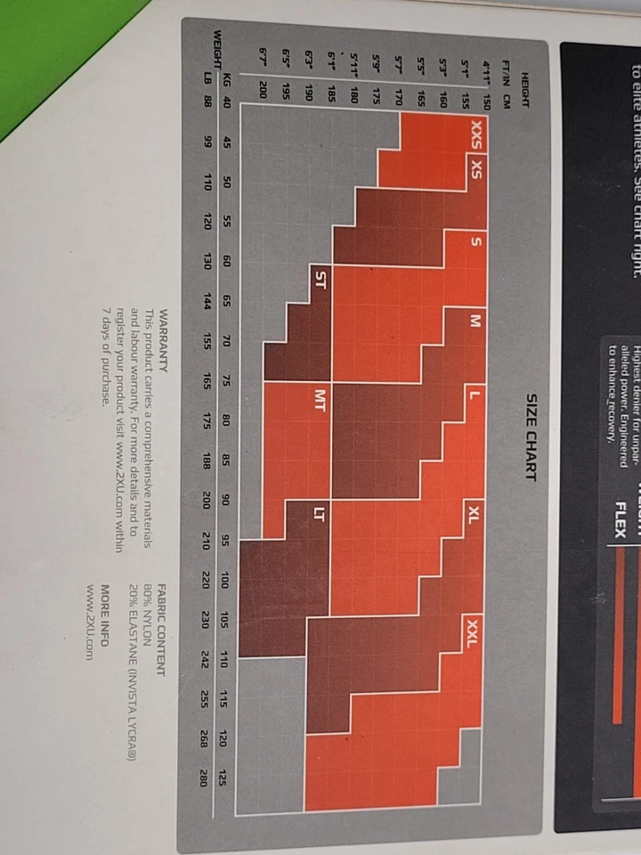 2XU Men’s Refresh Recovery Compression Tights Graduated Compression Size ST - Image 4 of 4