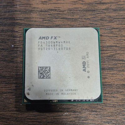 AMD FX-4300 CPU (2011, FD4300WMW4MHK, 3.8 GHz Quad-Core AM3 Processor)
