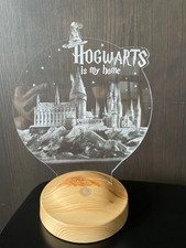 Harry Potter Heft + Schloss Hogwarts Lampe mit Gravur 3D Vision LED Nachtlicht