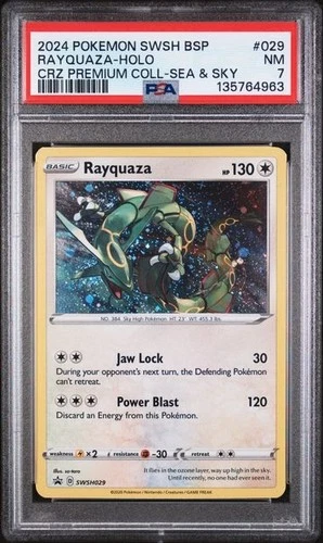 2024 POKEMON SWSH BLACK STAR PROMO #029 RAYQUAZA-HOLO PSA 7