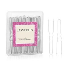 JASVERLIN U Shaped Hair Pin Silver, Bun Pins for Women Long Large Bobby Pins Hai
