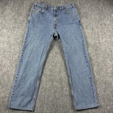 VTG Levi's 505 Jeans Mens 36x34 Blue Regular Fit Straight Light Wash Denim USA