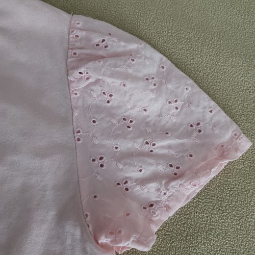 👚 Lot of 2 - Cat & Jack Pink Eyelet, Faded Glory Black T-Shirt Large (10/12) - Picture 9 of 14