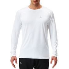 Men's Sun Protection UPF 50 UV Outdoor Long Sleeve Shirts White Size L