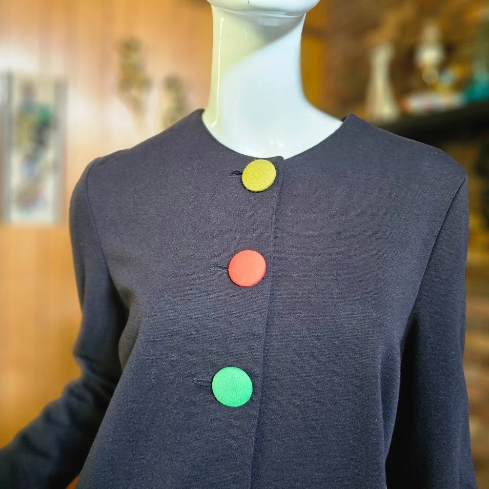 Vestido De Colección Años 80 Corporativo Nueva Ola Cocoon Caramelo Arco Iris Botones Secretaria Día M Foto 2 de 4