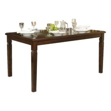 Pemberly Row Dining Table with Wide Apron & Tapered Legs in Oak Brown