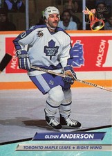 Glenn Anderson 1992-93 Fleer Ultra #207 Toronto Maple Leafs Right Wing Hockey Ca