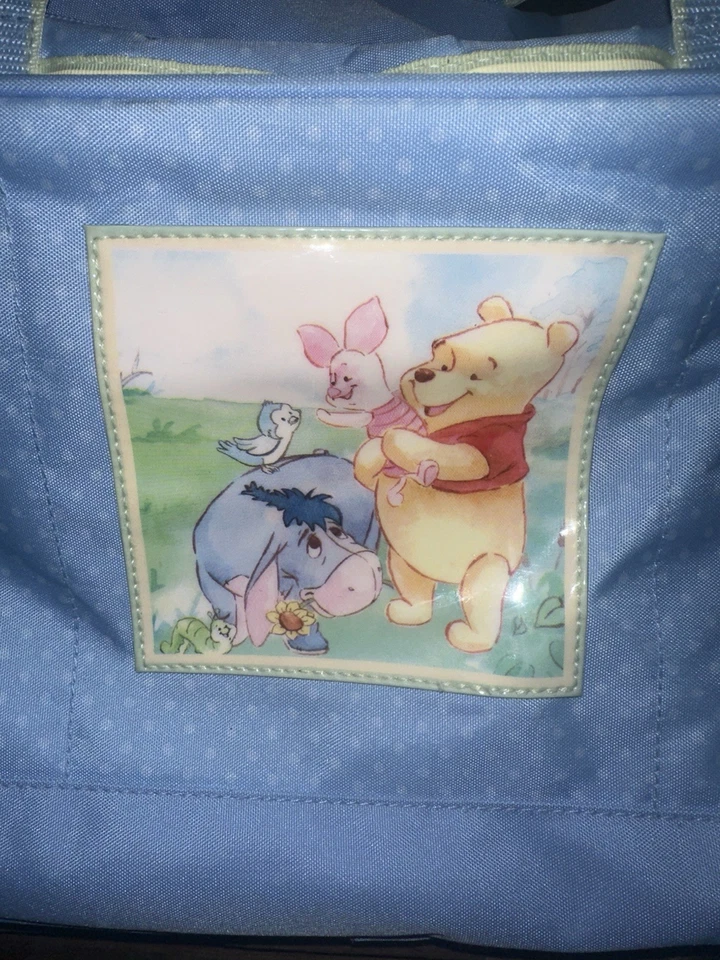 Bolso Dipaer Vintage Disney Winnie The Pooh Azul Cremallera Top ¡Talla Grande! Foto 2 de 4