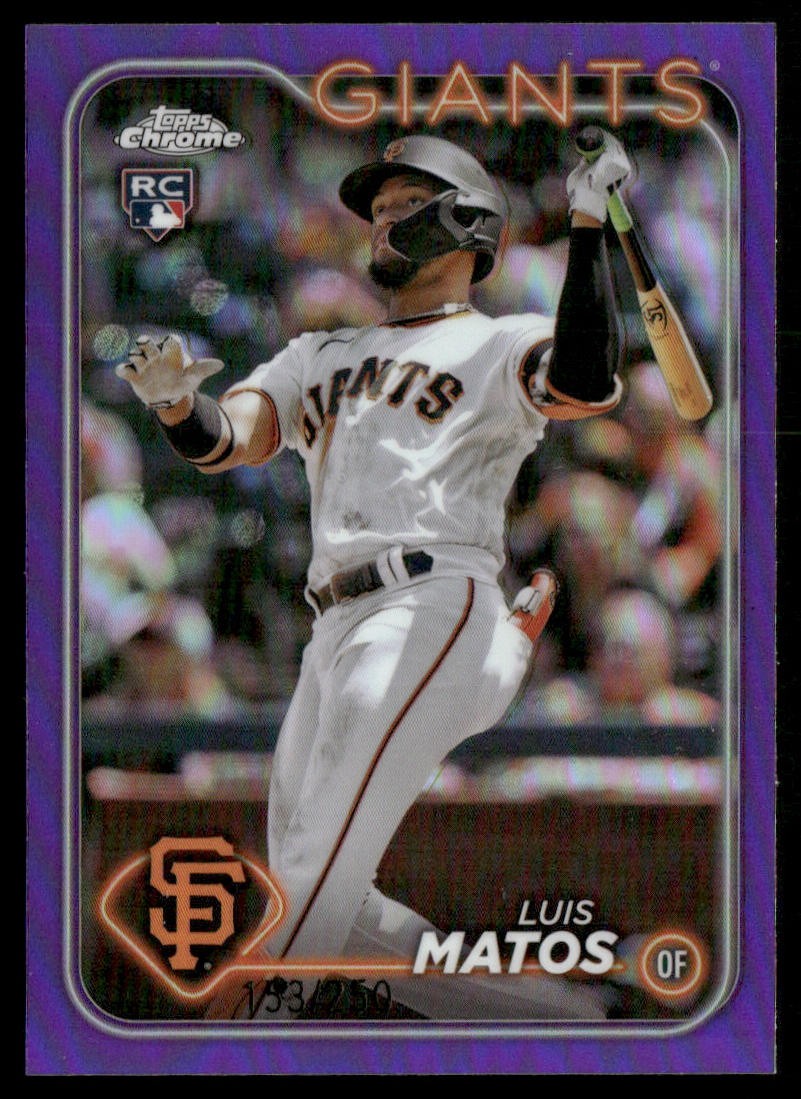 Luis Matos 2024 Topps Chrome Purple Refractors #270 RC San Francisco Giants /250