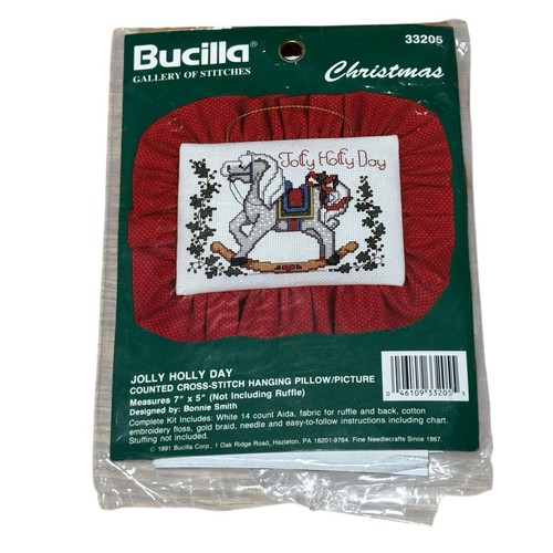 Lot 10 Holiday Christmas Cross Stitch Craft Kits Santa Cards Pillow Picture - Picture 5 of 11