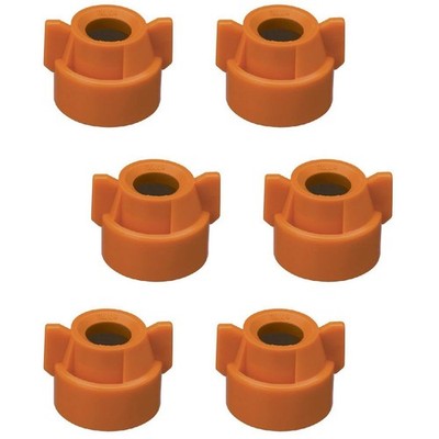 6 of Quick TeeJet Orange Nylon Cap Fits TK, TX, TXA, TG, Hose Shank & Disc Cores