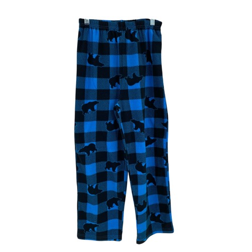 Mad Dog Youth Flannel Pajamas Pants Sz XL 14-16 Blue Plaid Polar Bear Polyester - Picture 2 of 12
