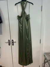 Reformation Kavi Satin Dress In Artichoke Size 8 RRP £428