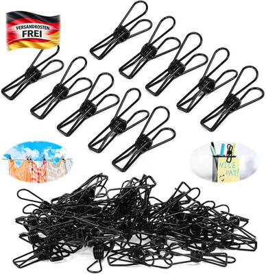 Mini Binder Clips Schwarz 60 Stück für Büro Haushalt Wäsche Ordnung