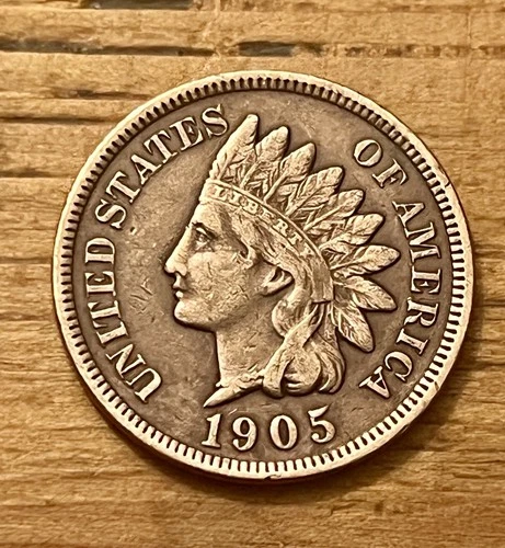 1905 Indian Cent XF Extremely Fine , Liberty, Sharp Detail JC593