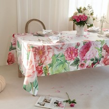 Valentines Day Tablecloth Red Roses Table Cloth 60 102 Inch Water Resistant Pin