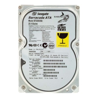 Seagate Barracuda Hard Drive ST320430A 20.4GB 7.2K ATA 3.5'' | eBay