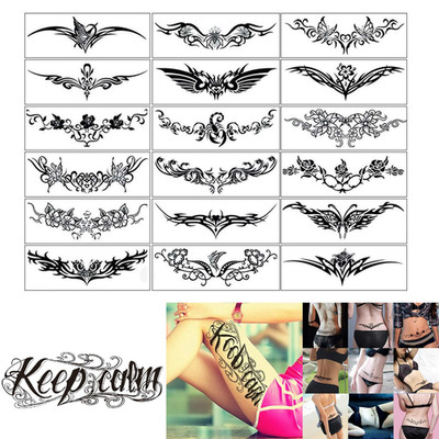 19 Sheets Tramp Stamp Temporary Tattoo,Fake Temporary Tramp Stamp Tattoo Sticker