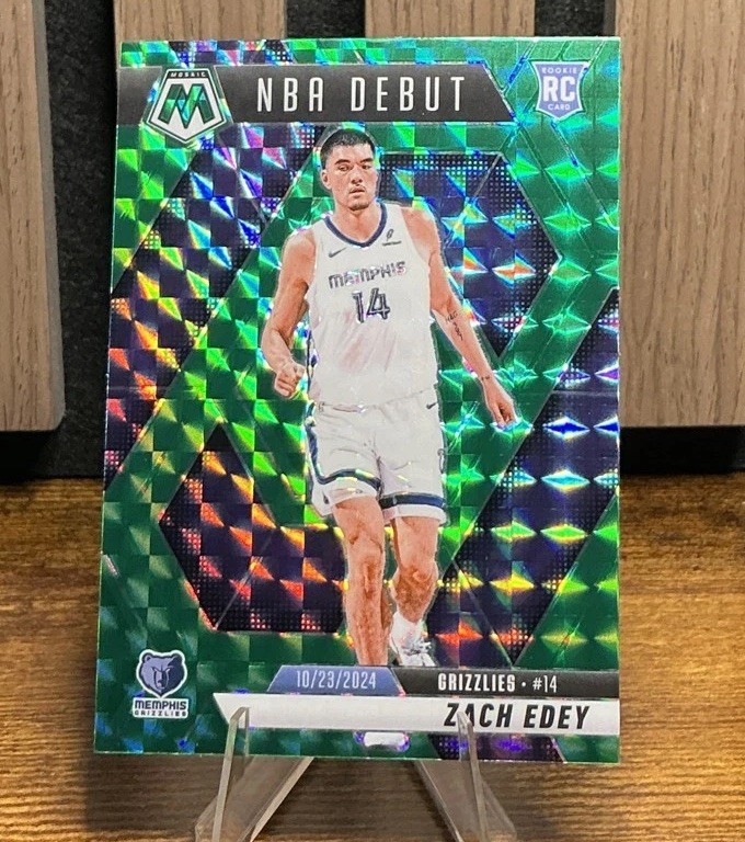 2024-25 Panini Mosaic - NBA Debut Zach Edey #251 Green Mosaic Prizm (RC)